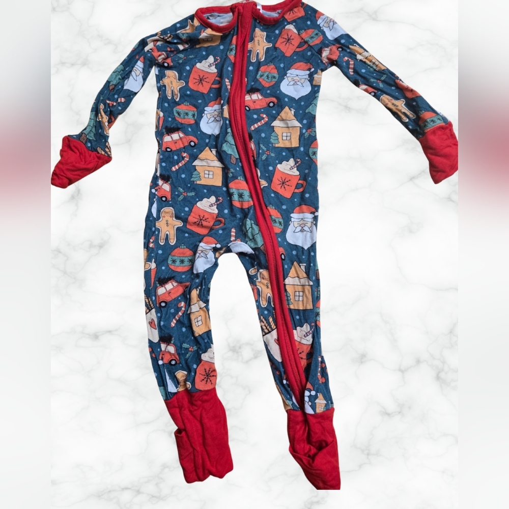 Festive Green and Red Kids One Piece BAMBOO